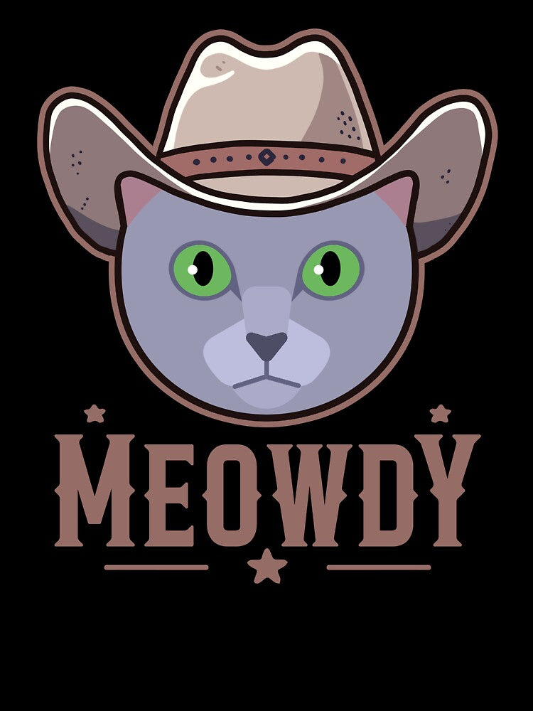 Russian Blue Cat Meowdy by Clara Hollins T-Shirts, Hoodie, Sweatshirt | BlankRebels.com (Image 3)