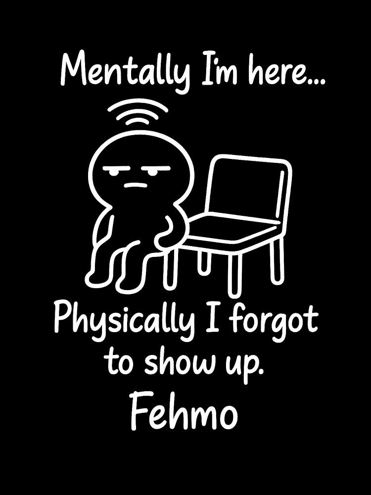 Fehmo – Mentally Present, Physically Gone (White Line for Dark Tees) by fehmoofficial Hoodie, Sweatshirt (Image 3)