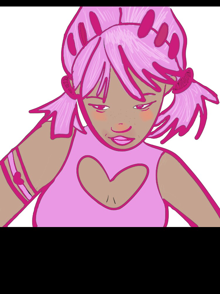 Y2K Girl Online - Pink hair Y2K Girl Cartoon Character Art by SweetLittleSins