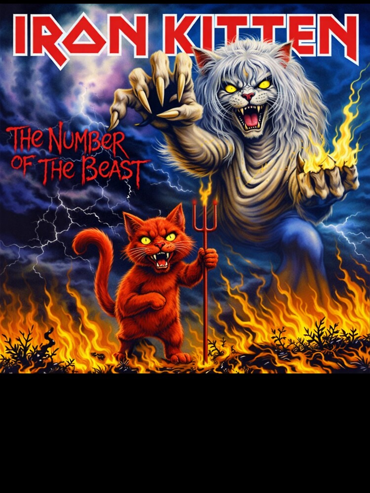 Iron Kitten – The Number of the Beast (Parody Metal Cat Art) by onlin3boutiqu3