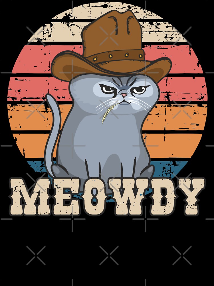 Meowdy Cowboy Cat Vintage Texas Cool Kitten Funny Meow and Howdy Pun by alenaz T-Shirts, Hoodie, Sweatshirt (Image 3)