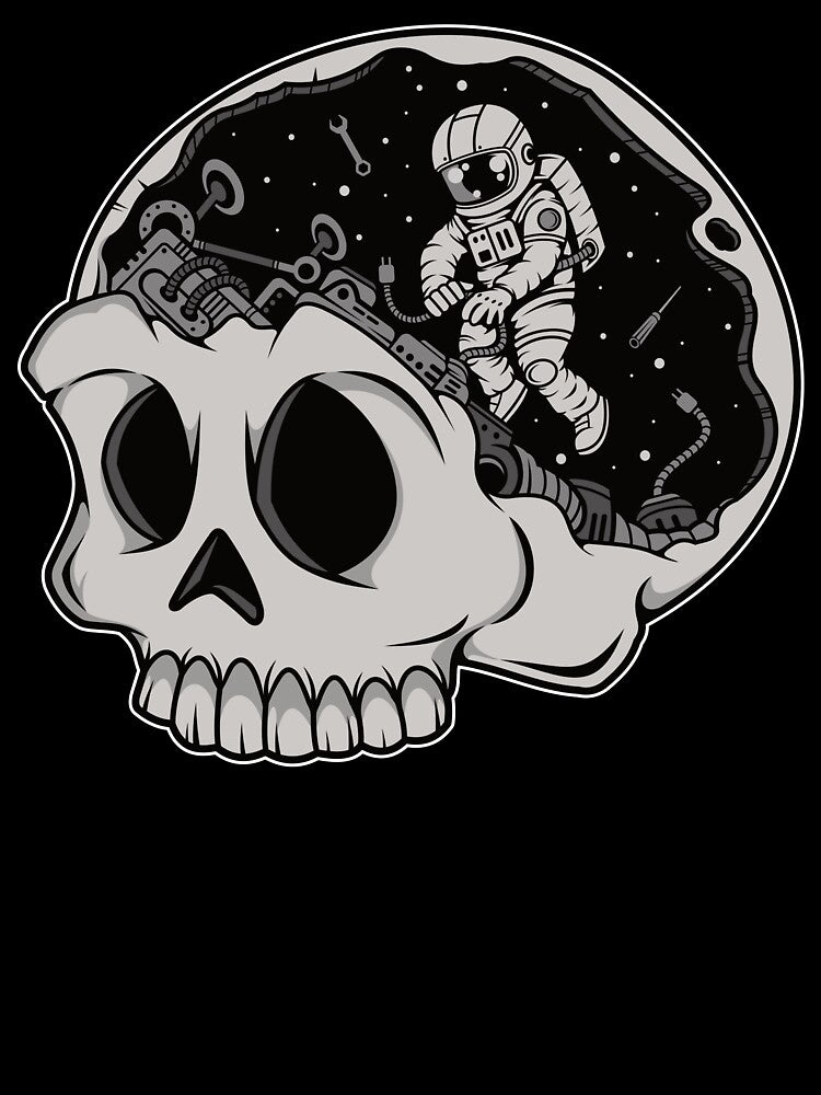 Astronaut Skull Brain - Funny Outer Space Lovers by Desteroids T-Shirts, Hoodie, Sweatshirt | BlankRebels.com (Image 3)
