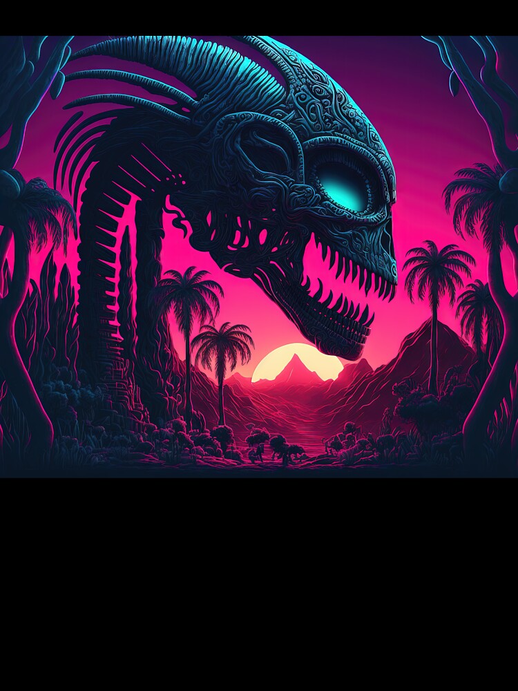 Retro-Futuristic Nightmare: A Synthwave Tribute to H.R. Giger by Mullet Monkey T-Shirts, Hoodie, Sweatshirt (Image 3)