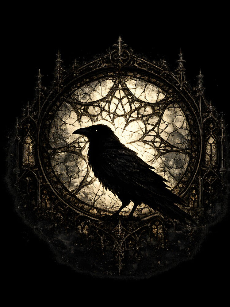 Cathedral Raven – Gothic Stained Glass by Mouraludia T-Shirts, Hoodie, Sweatshirt | BlankRebels.com (Image 3)
