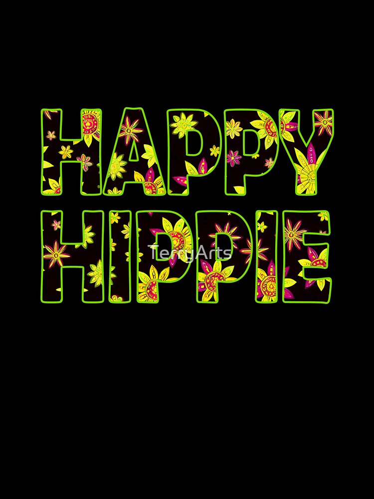 Flower Power Happy Hippie Words Free Spirit Hippie Vibes 2 of 4 by Beachy T-Shirts, Hoodie, Sweatshirt (Image 3)