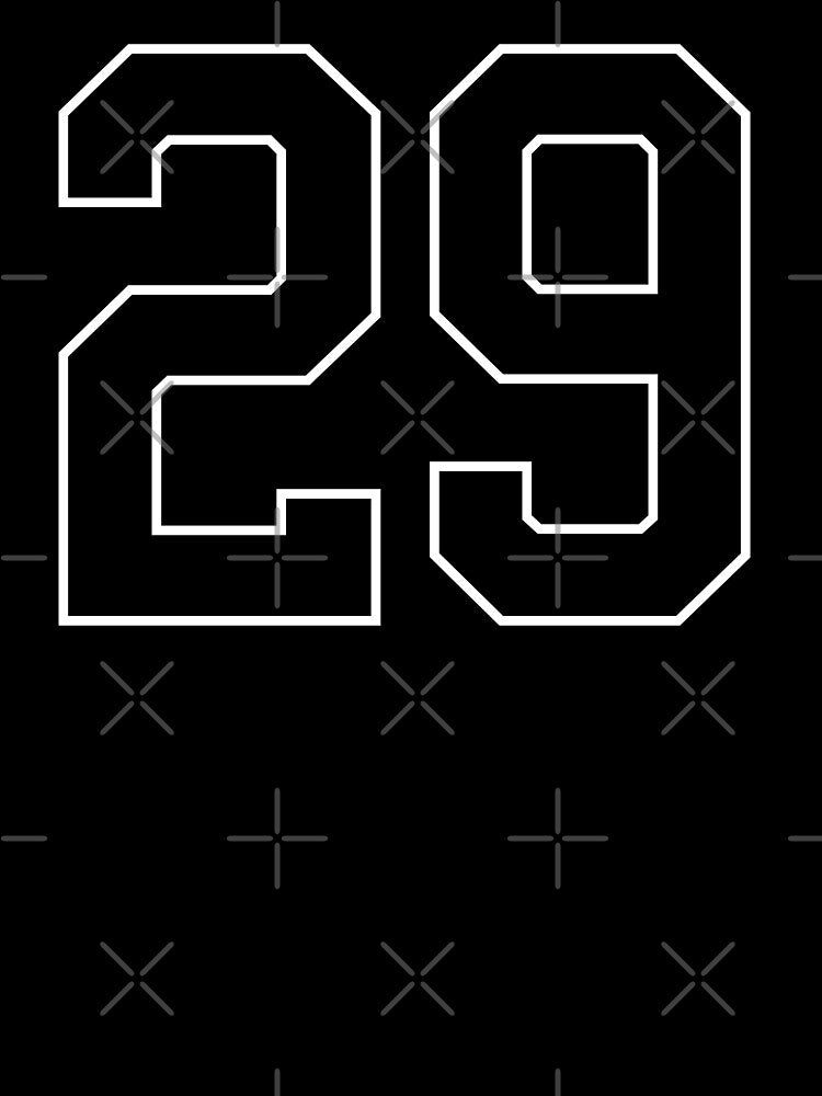 Black Number 29 lucky sports jersey twenty nine by HeavyStyle