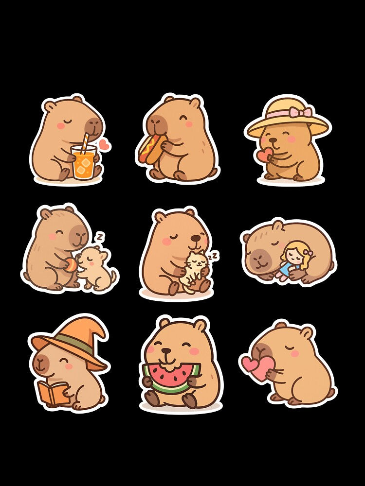 Cozy Capybara Moments Stickers by DariaOltes T-Shirts, Hoodie, Sweatshirt | BlankRebels.com (Image 3)