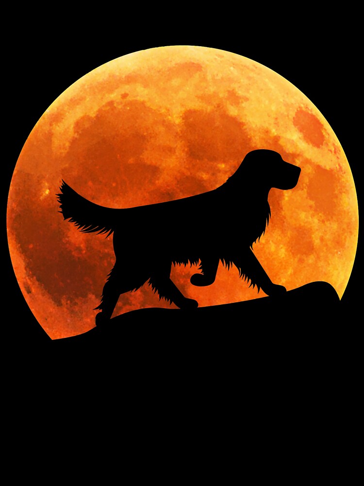 golden retriever Dog Silhouette in moon gift by alaechamlal T-Shirts, Hoodie, Sweatshirt | BlankRebels.com (Image 3)