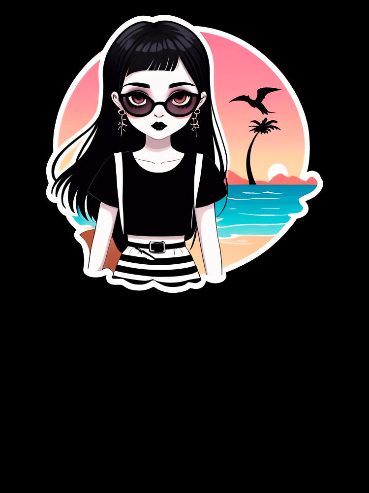 Summer Goth Girl on a Beach by MadnessEnvelope