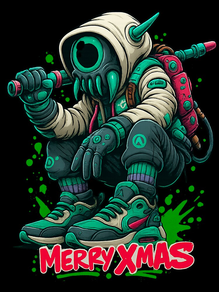 Merry Xmas Alien Street Vibe – Cyberpunk Holiday Edition by Thaivi Design T-Shirts, Hoodie, Sweatshirt (Image 3)
