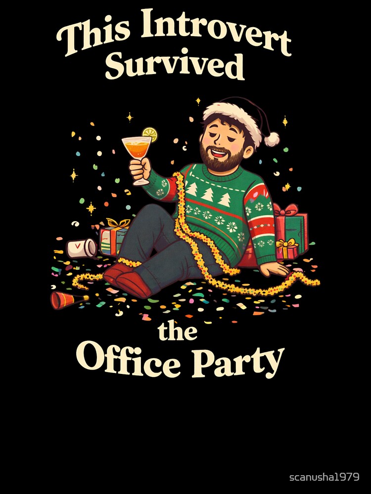 This Introvert Survived the Office Party – Funny Christmas Introvert Design by scanusha1979 T-Shirts, Hoodie,... (Image 3)