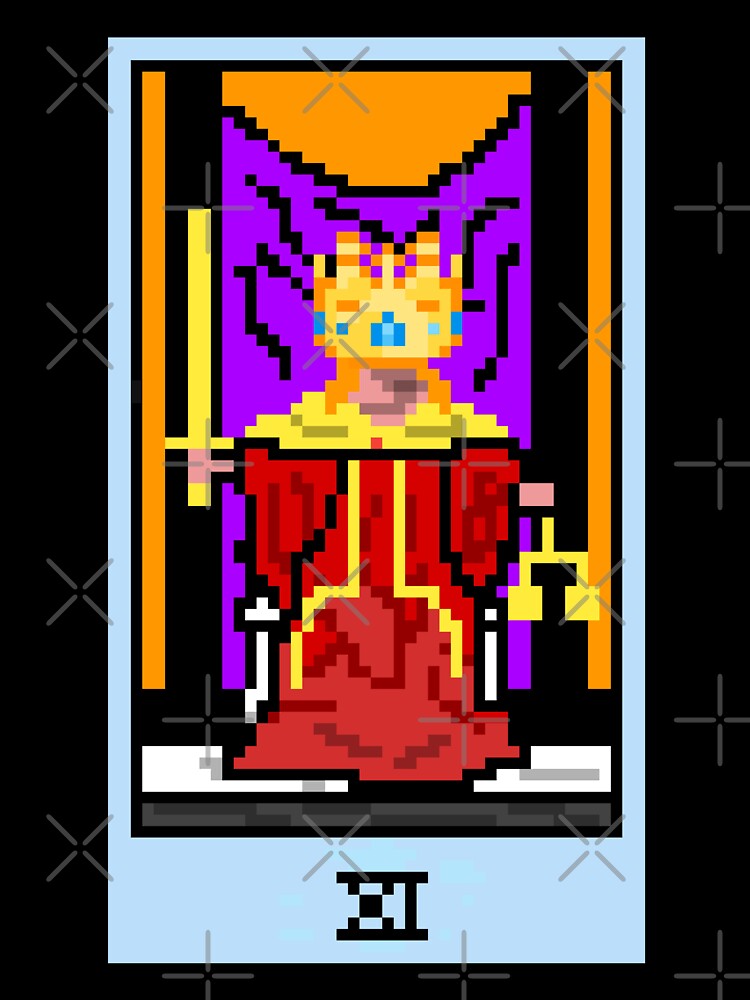 Wait, is this pixel art tarot? Yellow - Major Arcana 'Justice' (Design for T-shirt, stickers and other... (Image 3)