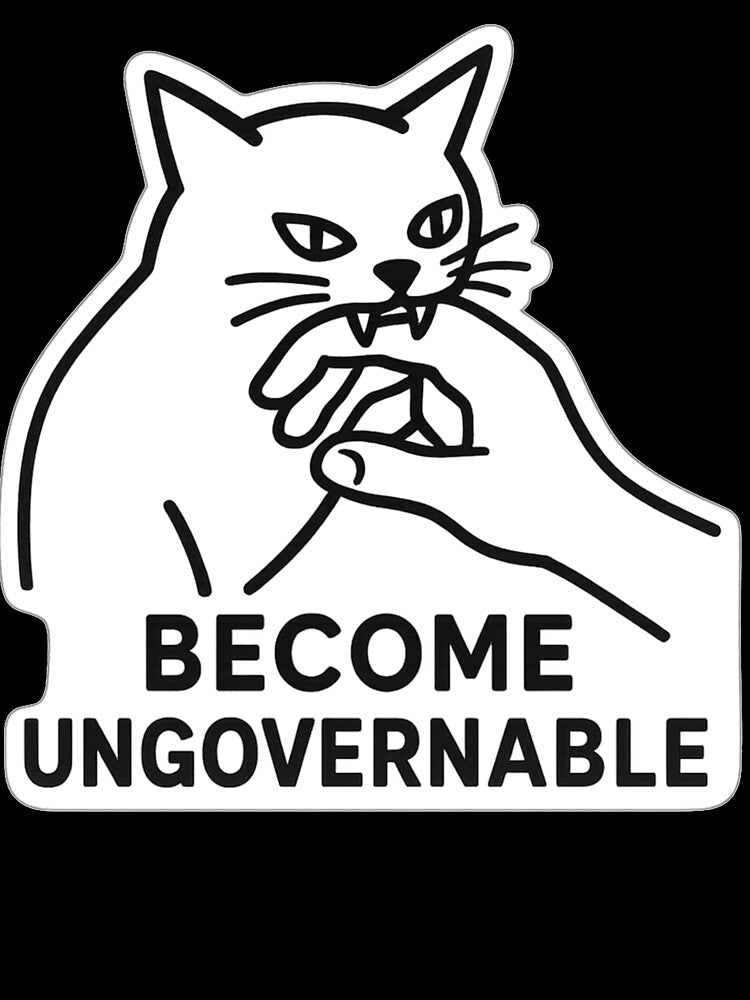 Become Ungovernable - Black Cat Biting Hand Funny Meme by Jakotakoo T-Shirts, Hoodie, Sweatshirt | BlankRebels.com (Image 3)