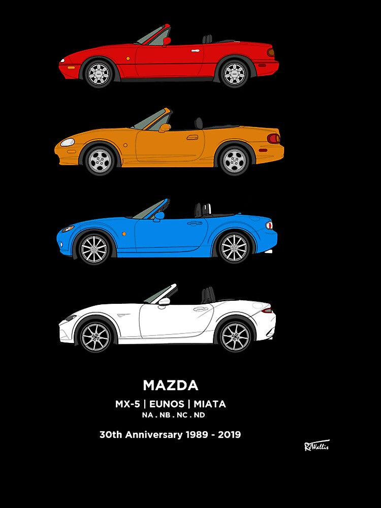 MX 5 Miata Eunos 30th Car T-Shirts, Hoodie, Sweatshirt