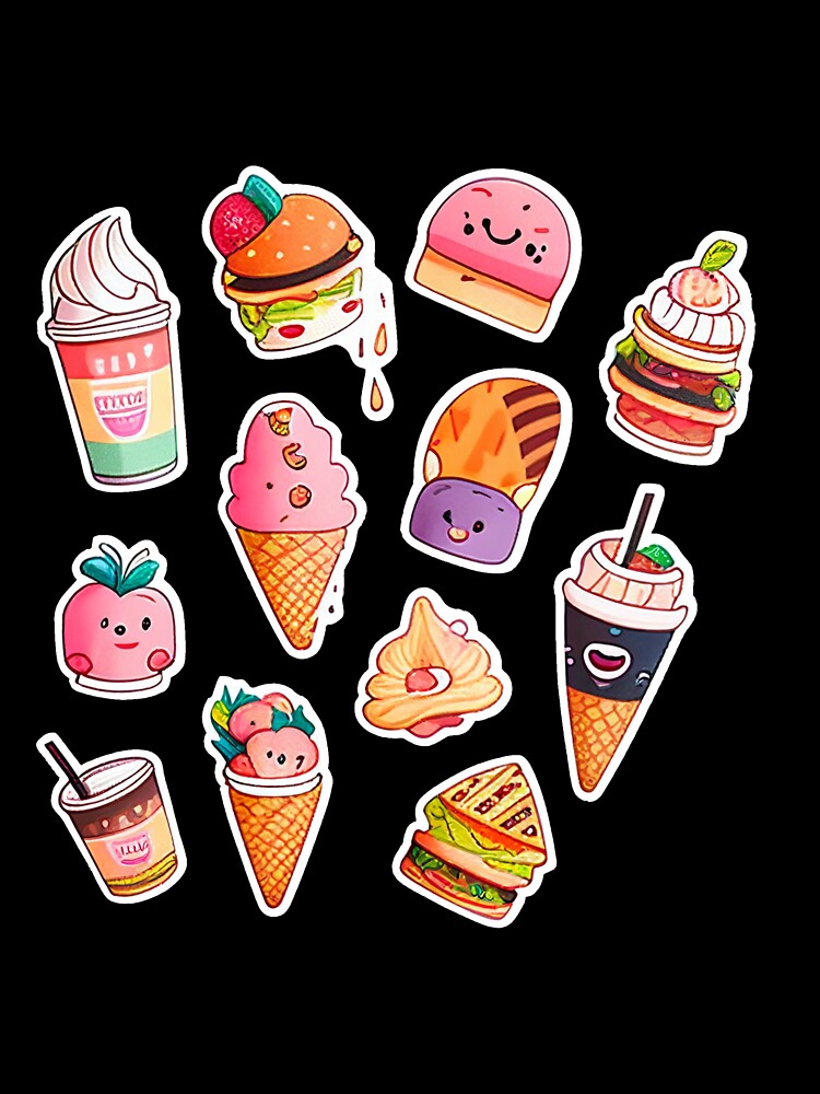 #2 Cute happy food sticker pack by KawaiiFoodArt T-Shirts, Hoodie, Sweatshirt | BlankRebels.com (Image 3)