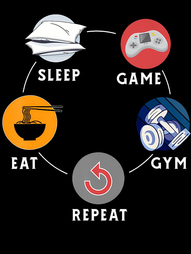 Eat Sleep Game Gym Repeat For Workout Gym Lovers by bonurasuliaj T-Shirts, Hoodie, Sweatshirt | BlankRebels.com (Image 3)