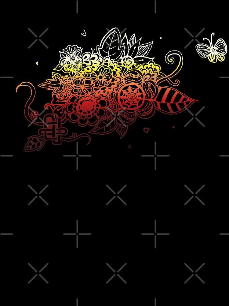 Flower garden - Sunset (Zentangle/ Doodle/ Mandala) by CreativityRoams T-Shirts, Hoodie, Sweatshirt (Image 3)