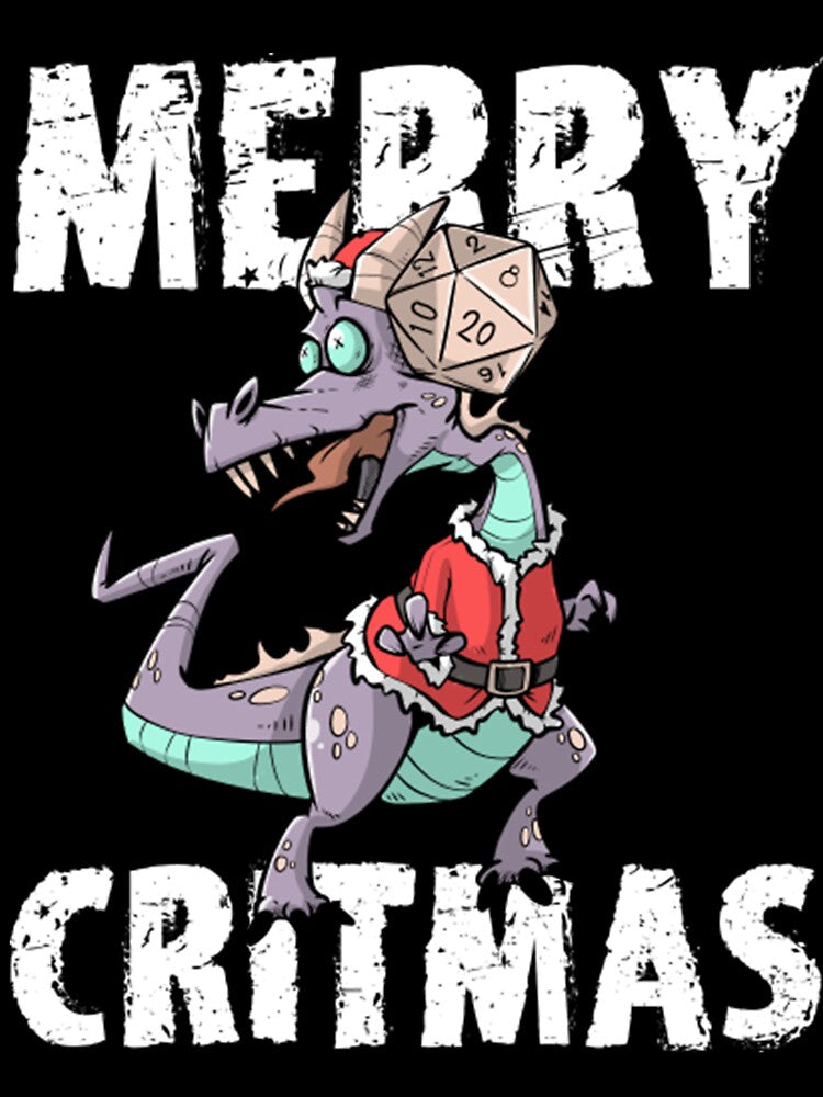 Critical Hit D20 Dice RPG Meme PnP Dragon Merry Critmas by DanielEmberson T-Shirts, Hoodie, Sweatshirt (Image 3)