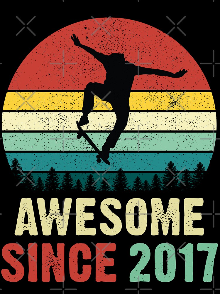 4th Birthday Skateboard Skate Awesome Since 2017 by RetroStyle247 T-Shirts, Hoodie, Sweatshirt | BlankRebels.com (Image 3)