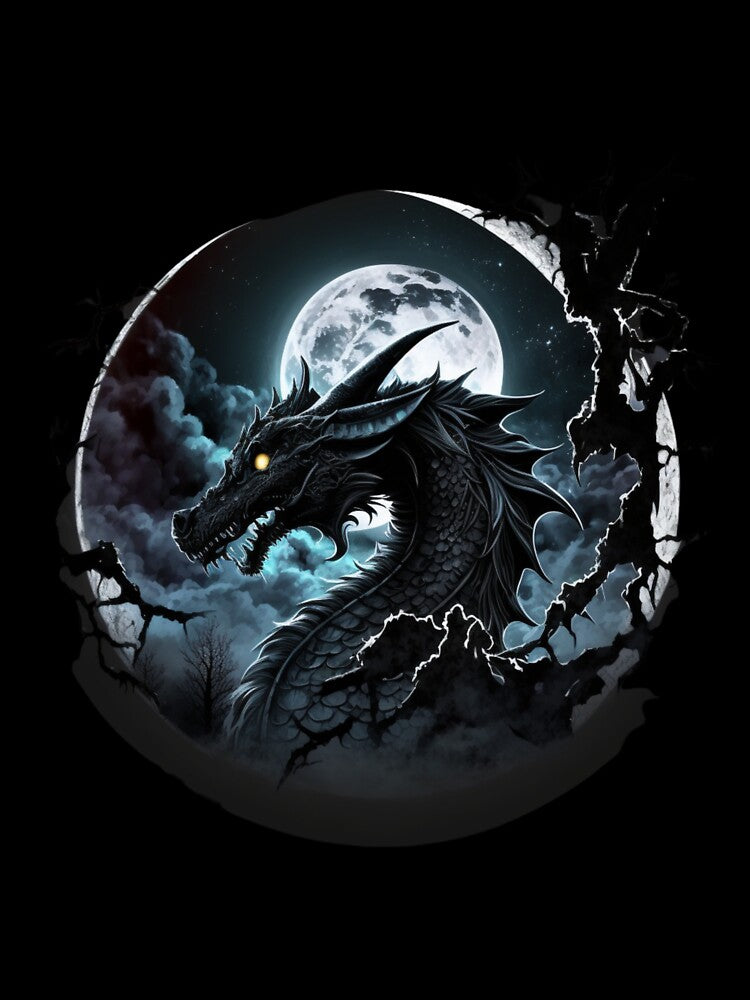 Black dragon in the moonlight by HarriPaloma T-Shirts, Hoodie, Sweatshirt | BlankRebels.com (Image 3)