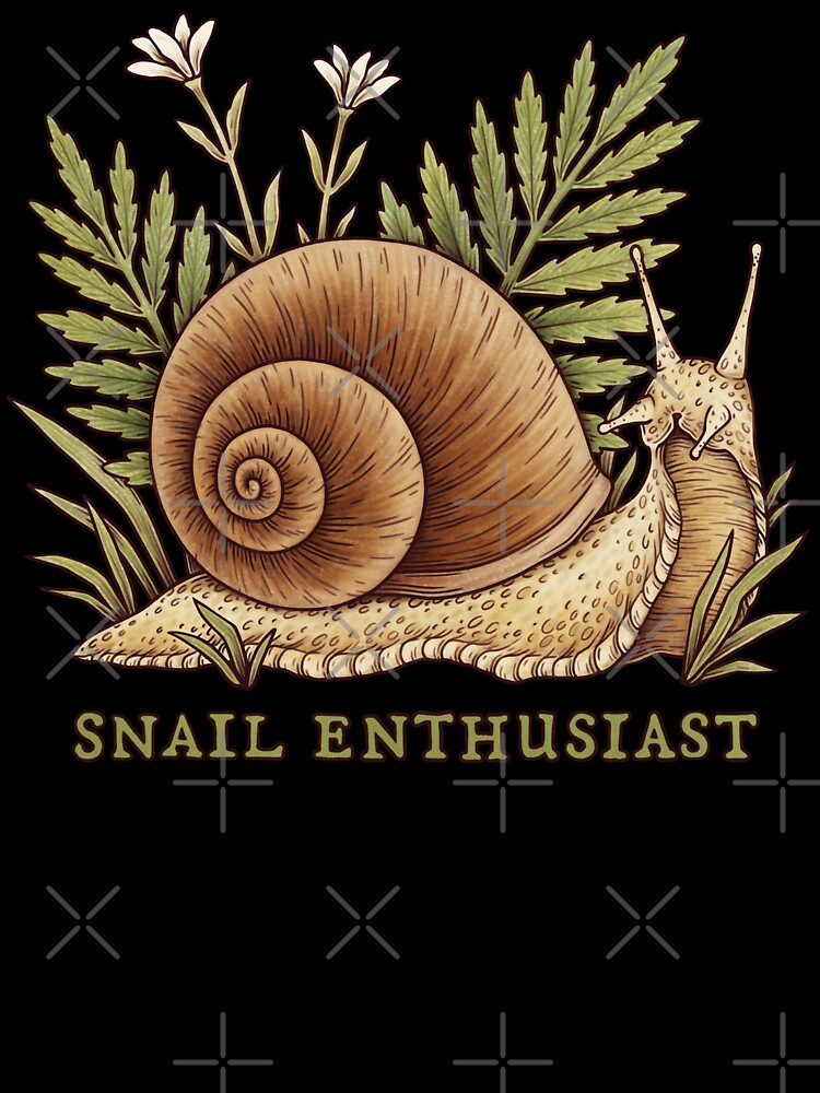 Funny Snail Enthusiast Goblincore Dark Academia Cottagecore Therian by Veymoth