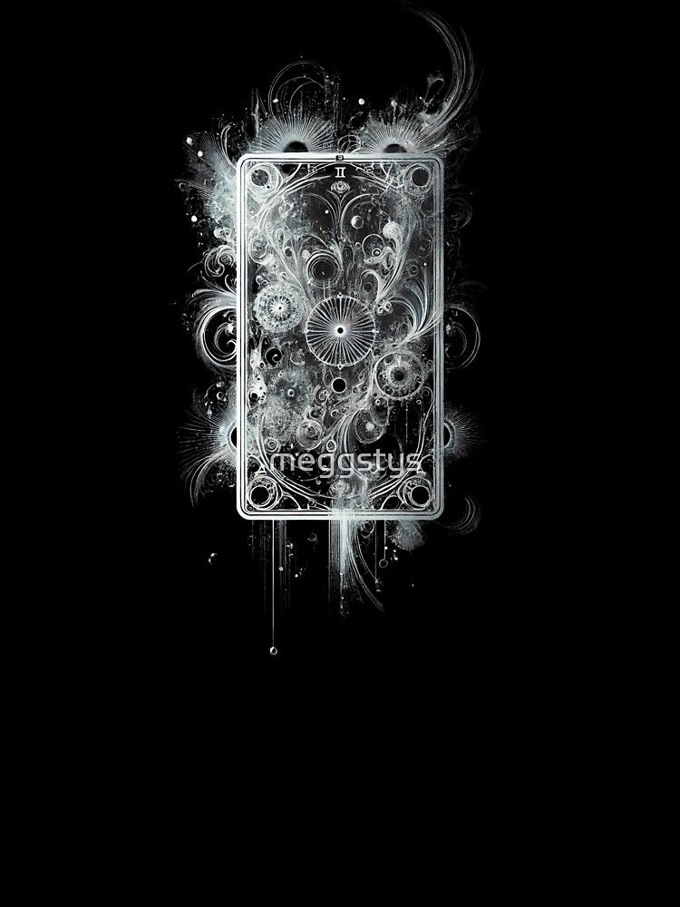 Ethereal Monochrome Tarot Card - Mystical Elegance by Blink Art Studio T-Shirts, Hoodie, Sweatshirt (Image 3)