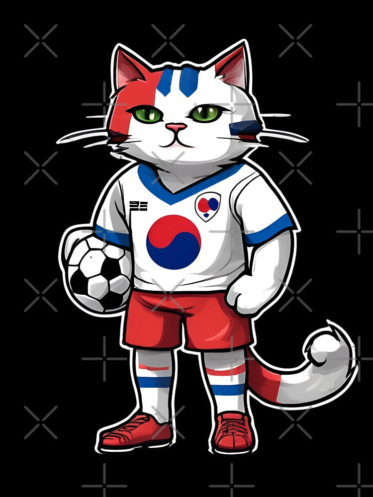 SOUTH KOREA Sports Team: a Cat wearing colours of Korean Flag D20 by PerfectDay2Play