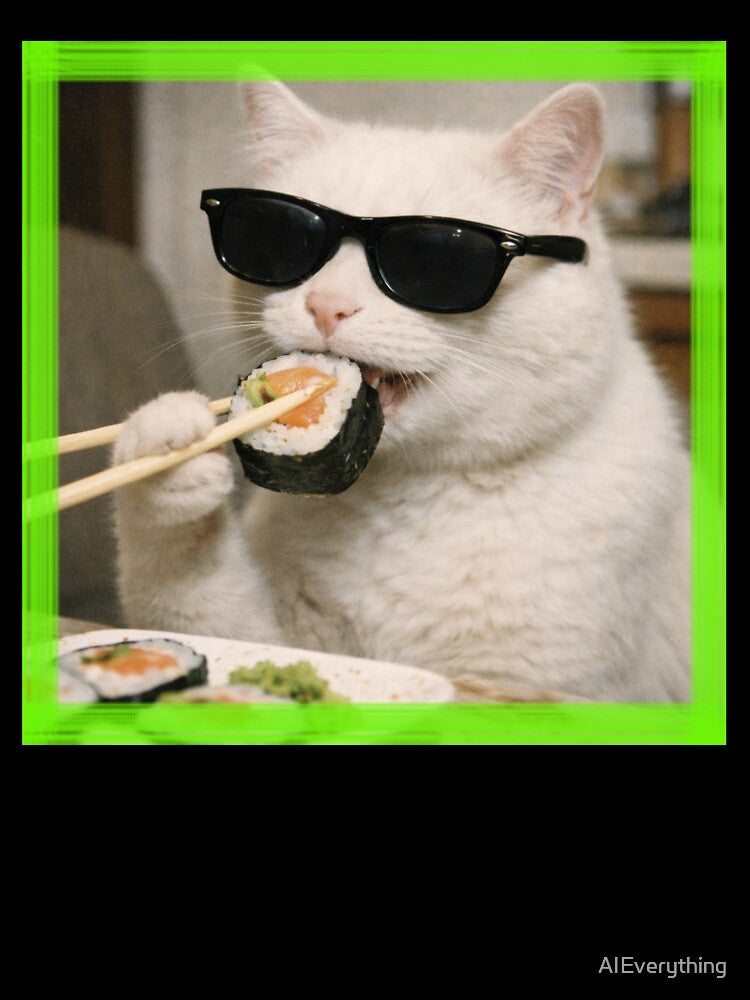 Cat Eating Sushi by AIEverything T-Shirts, Hoodie, Sweatshirt | BlankRebels.com (Image 3)