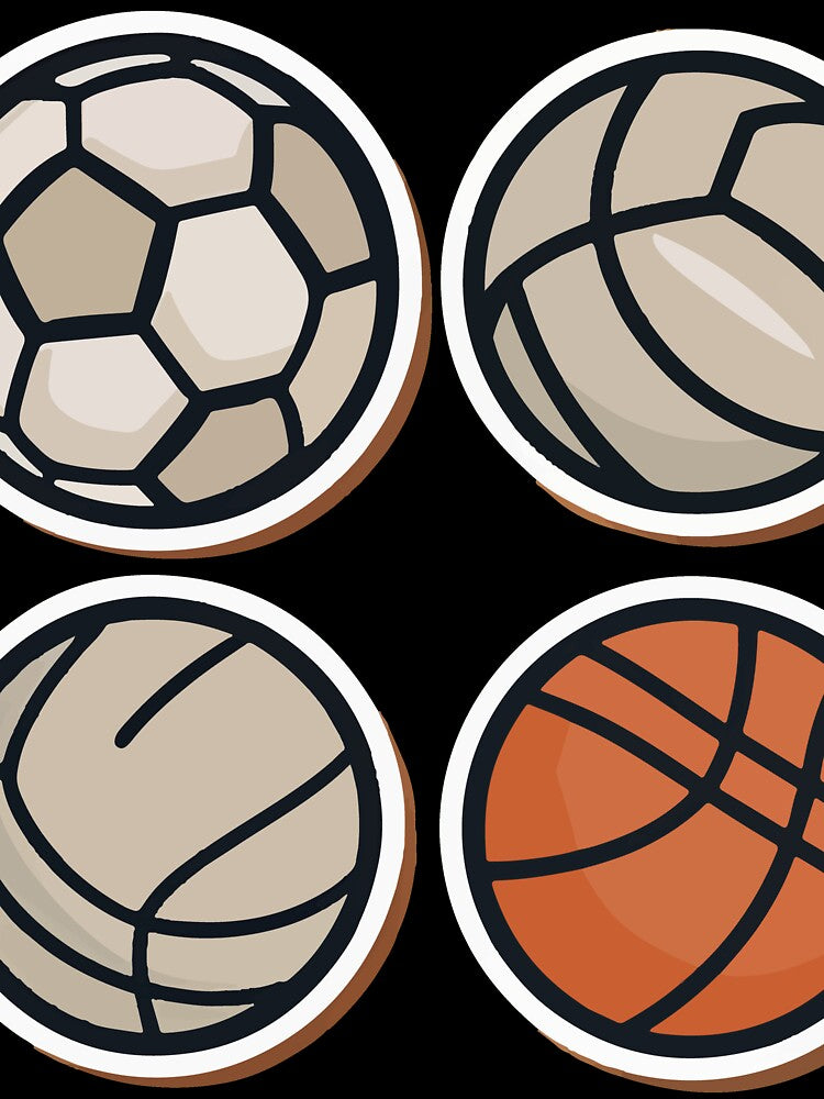 Minimalist Sports Balls Icon Set by NiftyWrx