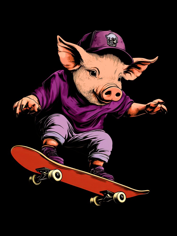 Pig Skateboard / Skater Pig by Soulskier T-Shirts, Hoodie, Sweatshirt | BlankRebels.com (Image 3)