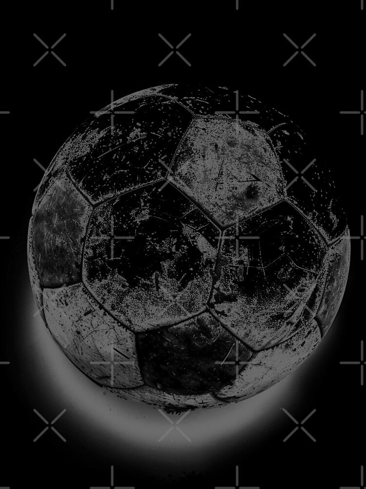 Vintage Soccer Ball Black and White Grunge Sports Illustration by inkoutninja