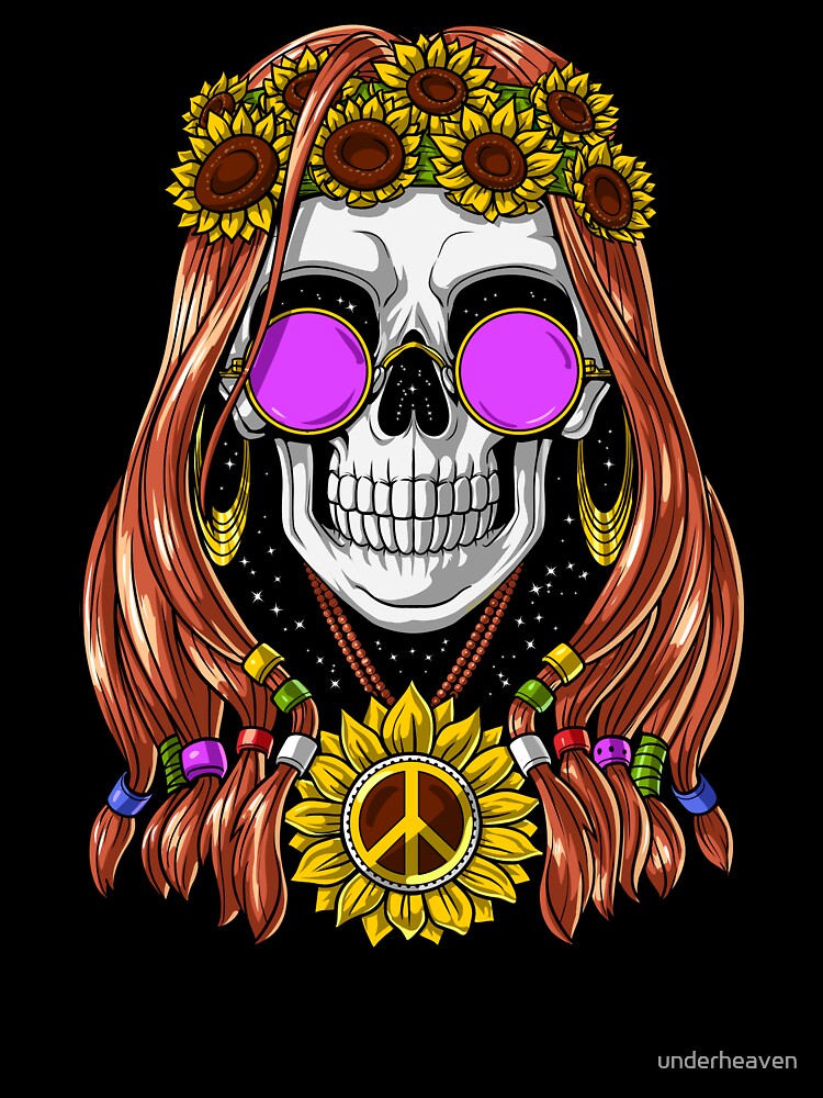Hippie Skull by underheaven T-Shirts, Hoodie, Sweatshirt | BlankRebels.com (Image 3)