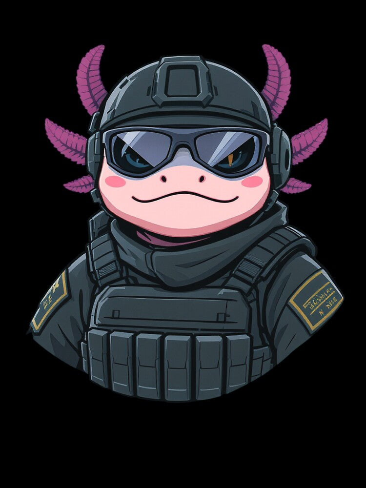 Special Forces Axolotl – Elite Tactical Cool Illustration by ColorSplash123 T-Shirts, Hoodie, Sweatshirt (Image 3)