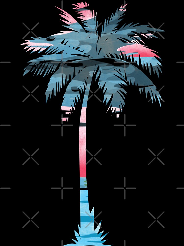 Palm Tree Pink and Blue Clouds by Unaiza Khalid