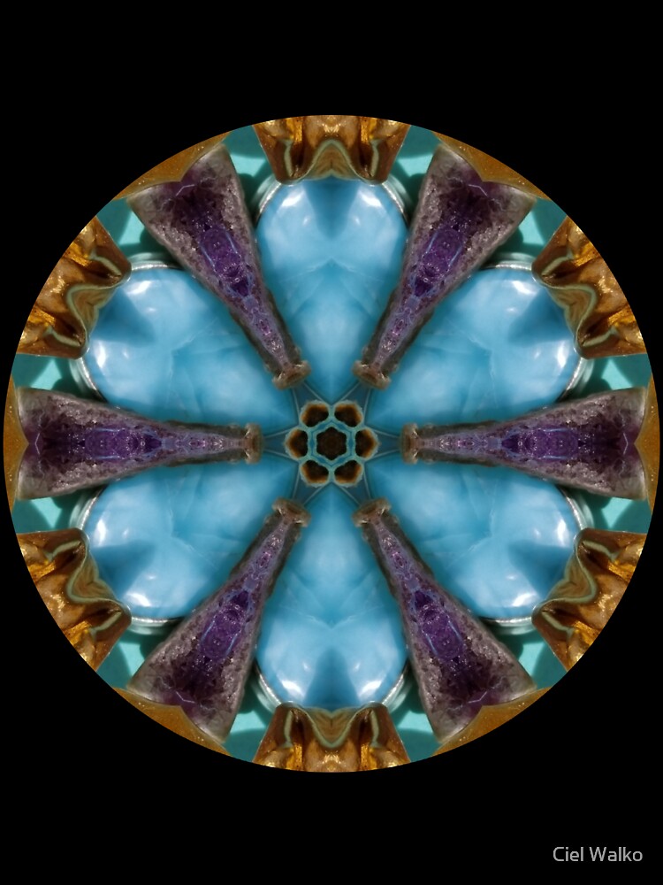 Larimar, Gold and Amethyst crystal mandala by Ciel Walko T-Shirts, Hoodie, Sweatshirt | BlankRebels.com (Image 3)