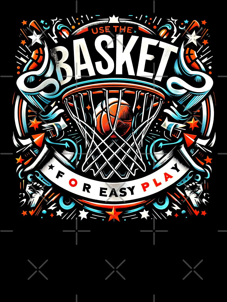 USE THE BASKET FOR EASY PLAY Blue White Red Basketball Art. by SplashTastic T-Shirts, Hoodie, Sweatshirt (Image 3)