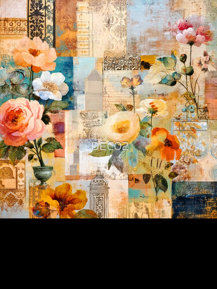 Pastel Floral Collage-Style Textured Aesthetic Abstract Art by DEC02 T-Shirts, Hoodie, Sweatshirt | BlankRebels.com (Image 3)