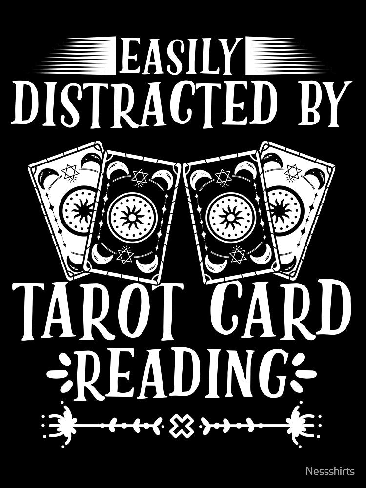 Easily Distracted By Funny Tarot Card Reading Cartomancy Fan by Nessshirts T-Shirts, Hoodie, Sweatshirt (Image 3)