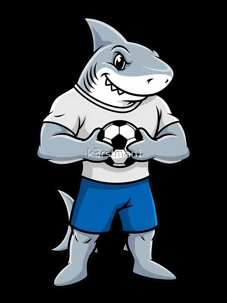Shark Soccer Player Mascot Cartoon Sport by k3rstman1
