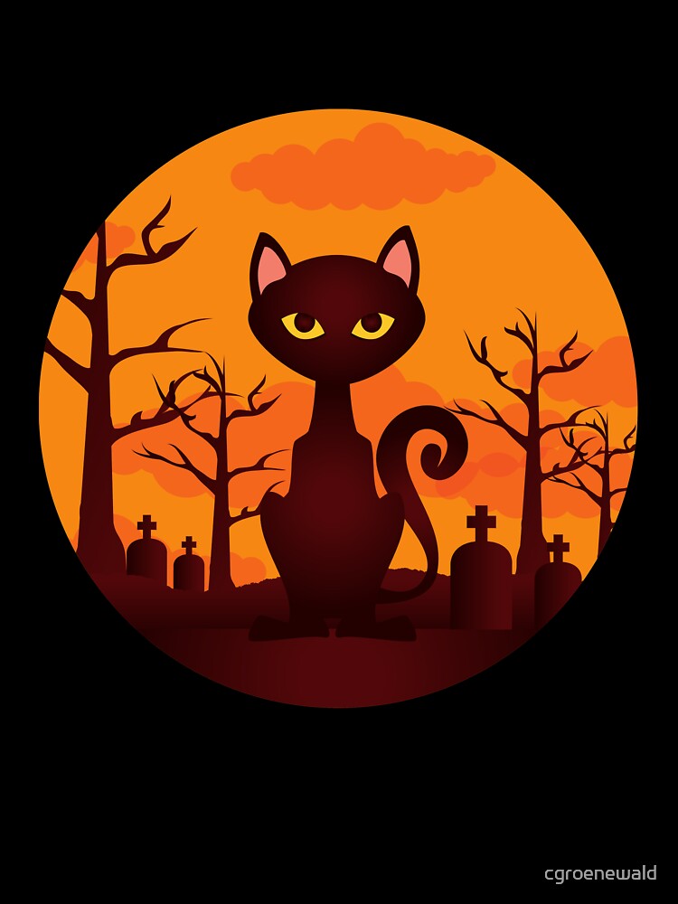 Halloween Graveyard Black Cat by cgroenewald T-Shirts, Hoodie, Sweatshirt | BlankRebels.com (Image 3)