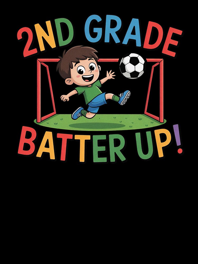 2nd Grade Batter Up Soccer Kid Back To School by PietrzakDesign