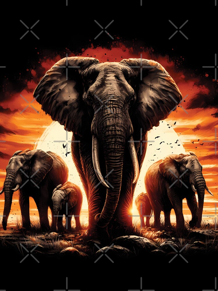 Majestic Elephants at Sunset by ByteyCreatives T-Shirts, Hoodie, Sweatshirt | BlankRebels.com (Image 3)