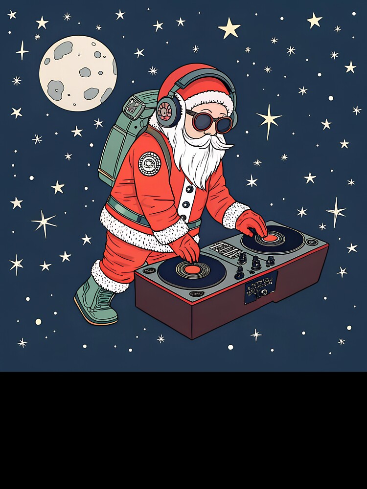 DJ Santa in open space by AhArtMe T-Shirts, Hoodie, Sweatshirt | BlankRebels.com (Image 3)