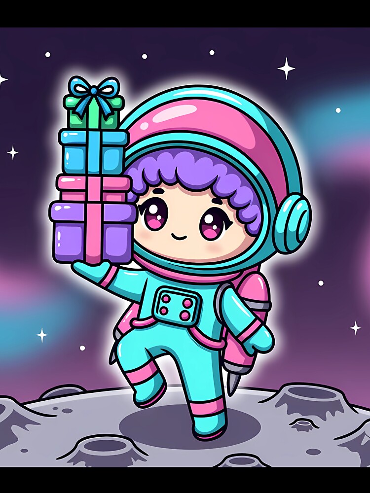 Copy of Gift Holding Astronaut Kawaii Moon Print by NovaDigitalArt45 T-Shirts, Hoodie, Sweatshirt | BlankRebels.com (Image 3)