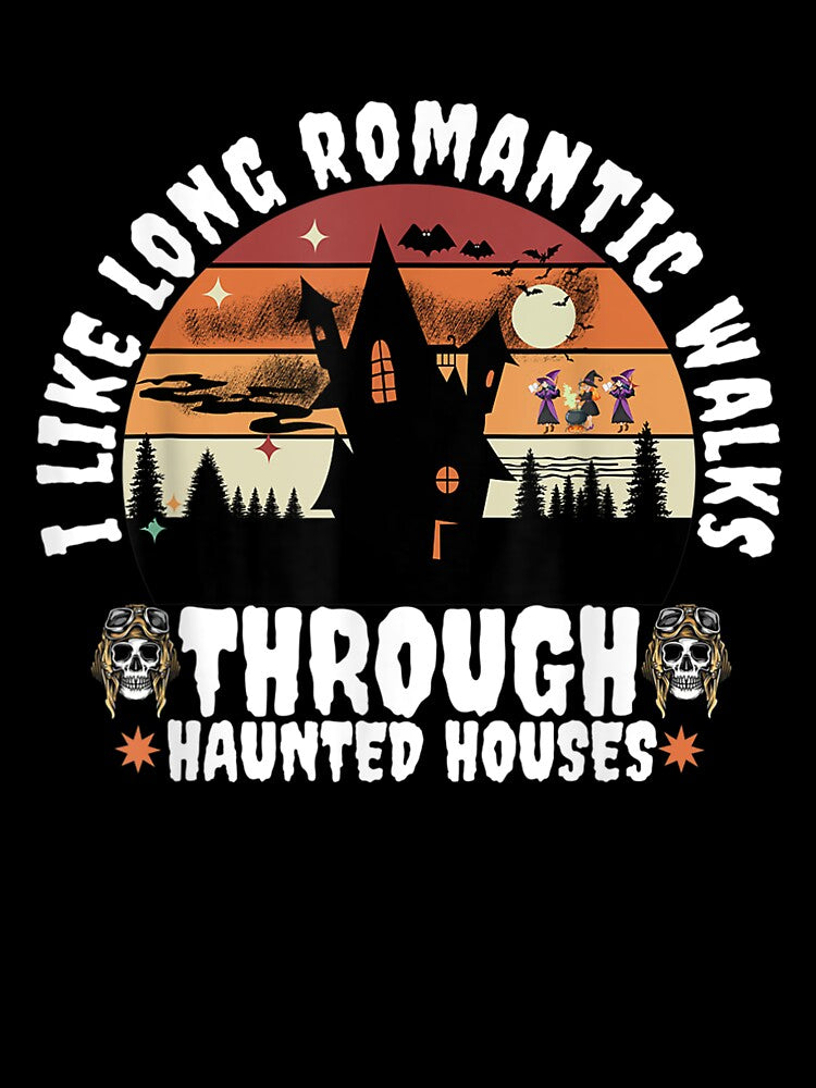 Vintage I Like Long Romantic Walks Through Haunted Houses by Spencerhowar T-Shirts, Hoodie, Sweatshirt (Image 3)