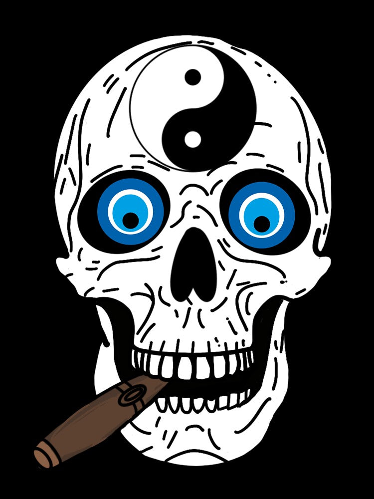 Skull Ying Yang Evil Eye Cigar by Rustic Valley Studio T-Shirts, Hoodie, Sweatshirt | BlankRebels.com (Image 3)