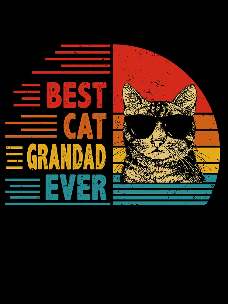 Vintage Retro Best Cat Grandad Ever Funny Cat Lover Father's Day Gift by EdwinaEmmanoiCo T-Shirts, Hoodie,... (Image 3)
