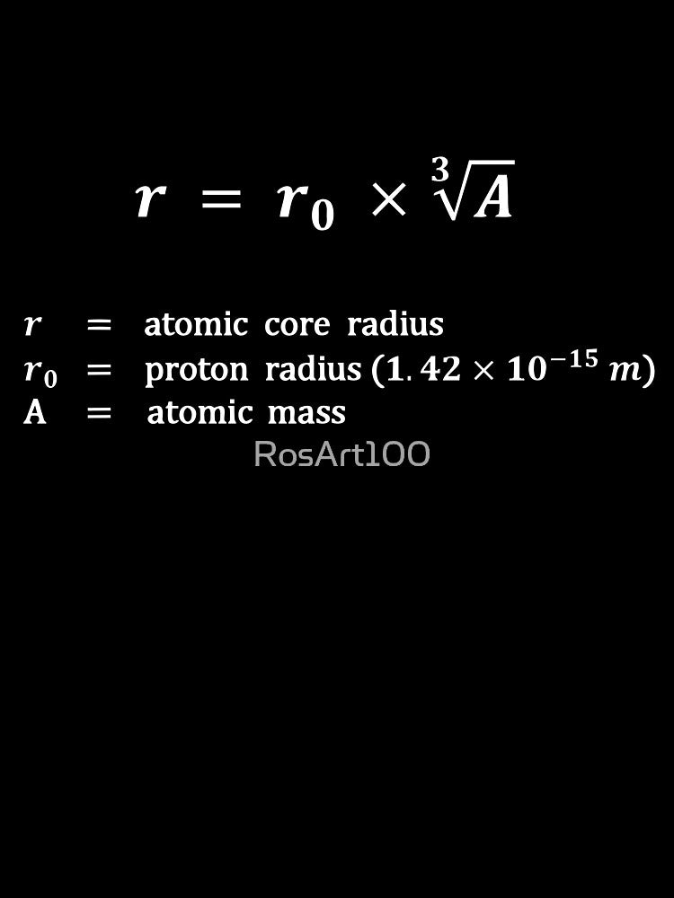 Formula, atomic core radius, white by RosArt100 T-Shirts, Hoodie, Sweatshirt | BlankRebels.com (Image 3)
