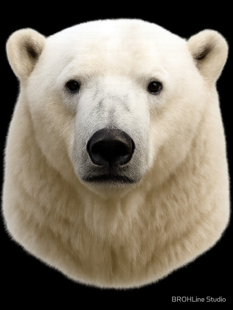 Polar Bear Face – Realistic Wildlife Portrait Illustration by BROHLine Studio T-Shirts, Hoodie, Sweatshirt (Image 3)