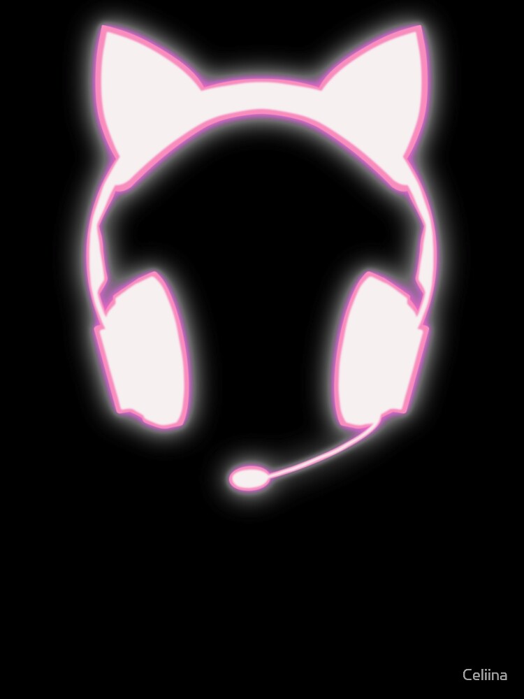 Neon Pink Headset With Cat Ears by Celiina